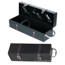 Black Leather Single Wine Case Vanity Box